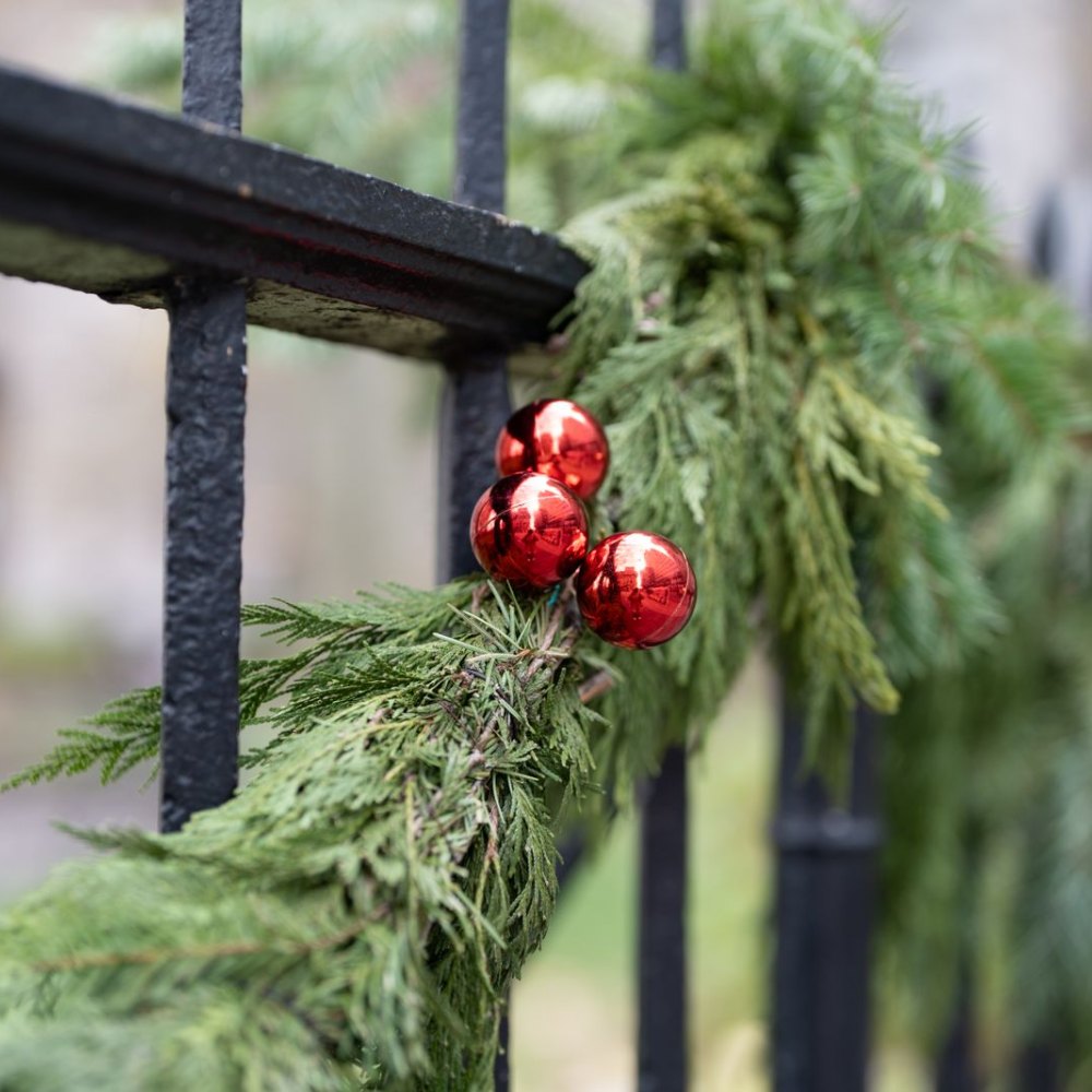 Fresh Noble and Cedar Christmas garland